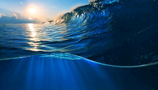 海面下的阳光与波浪景观