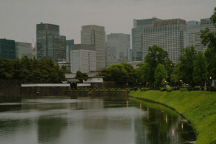 城市河畔风光