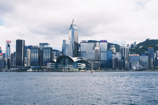 香港城市海滨风光