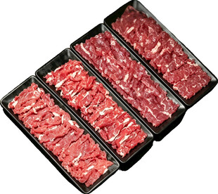 新鲜盒装牛肉片展示