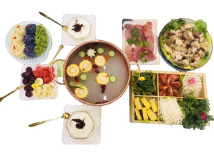 丰盛火锅食材拼盘