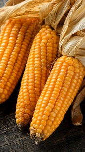 新鲜饱满的金黄玉米棒