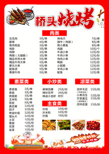 烧烤菜单