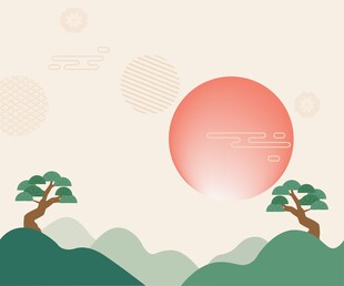 国风山水背景