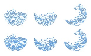 蓝色海浪纹样