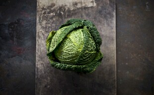 一颗新鲜的圆白菜