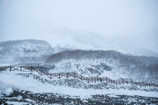 雪山雪景银白世界风光