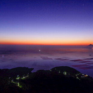 海边黄昏美景俯瞰图