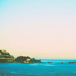 海边黄昏景色