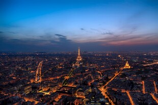 巴黎城市夜景俯瞰图