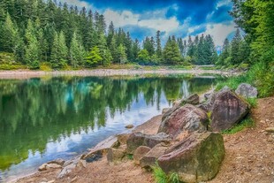 宁静湖畔的自然美景
