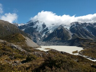 壮丽雪山下的山谷风光