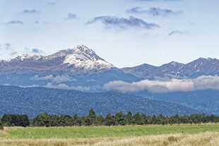 壮丽雪山下的广袤原野