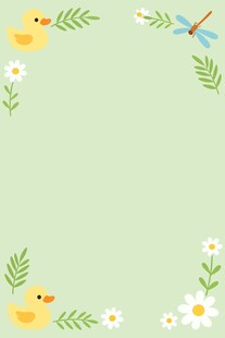 清新春日边框插画