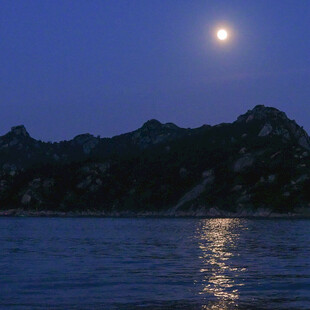 月夜山水景