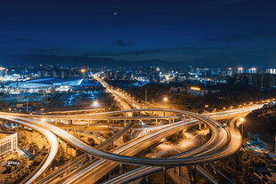城市立交桥璀璨夜景