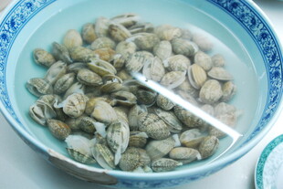 碗中鲜活蛤蜊