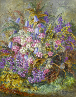 缤纷花卉静物油画