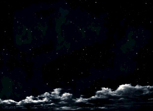 夜空下的云海