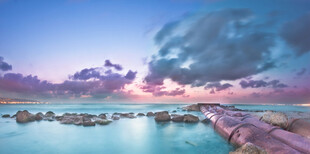 梦幻海边黄昏美景