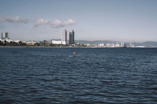 海滨城市的辽阔水域景观