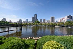 城市湖畔美景