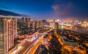 城市夜景繁华街道风光