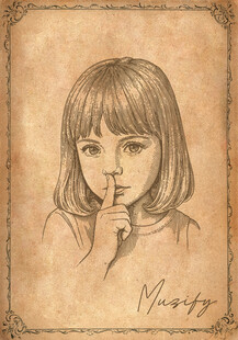 小女孩素描画