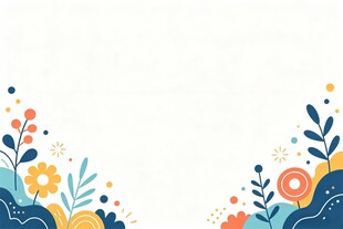 多彩花卉角落装饰图案
