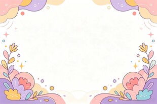 梦幻花卉边框背景图