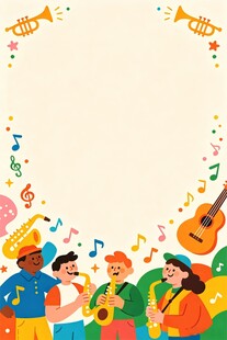 欢乐儿童音乐主题插画