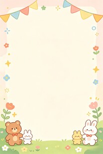 儿童卡通生日背景模板