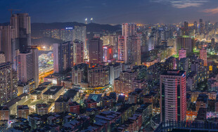 城市夜景俯瞰 灯火璀璨