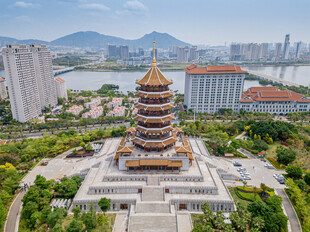 厦门地标宝塔俯瞰景观