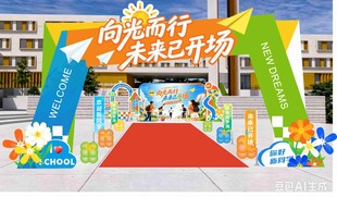 开学啦 欢迎新同学 美陈拱门