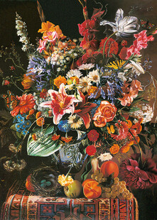 古典花卉静物油画作品