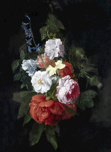 多彩花卉静物油画作品