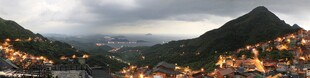 山城暮色夜景风光