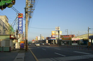 街道旁的多彩店铺招牌