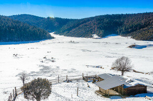 冬日山村雪景风光