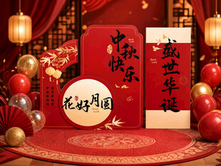 中秋美陈装饰  尽显节日氛围