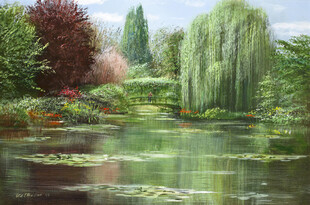 莫奈风格的宁静花园水景