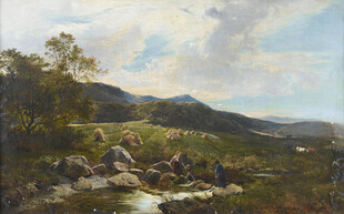 山间风景油画
