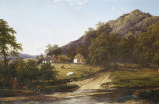 乡村山野风景油画