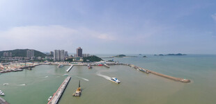 海滨城市美丽海岸线风光