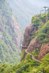 山间蜿蜒公路绿意盎然