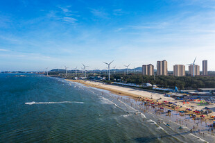 海滨城市美丽海岸线风光