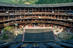 福建土楼内部壮观景象