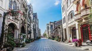 古巴街道的欧式建筑风情