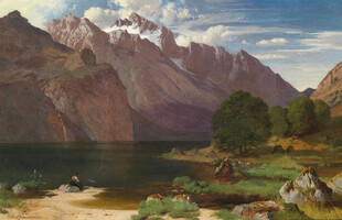 山间湖畔美景